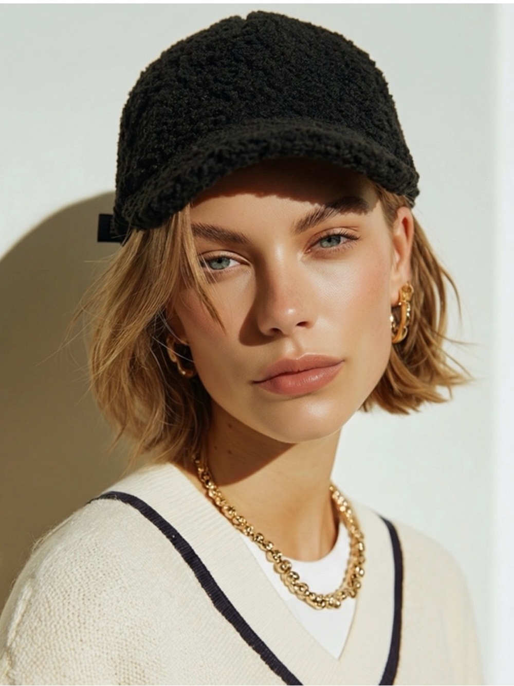 Karl Lagerfeld Black Fleece Baseball Cap